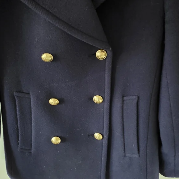 J. Crew 4 Old Money Ivy League Academia Stadium Cloth By Nello Gori Wool Peacoat - Picture 6 of 14